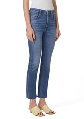 Citizens of Humanity Isola Frayed Mid Rise Crop Slim Straight Leg Jeans