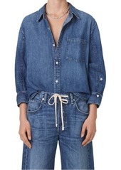 Citizens of Humanity Kayla Shrunken Denim Button-Up Shirt