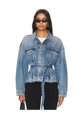 Citizens of Humanity Leela Belted Denim Peplum Jacket