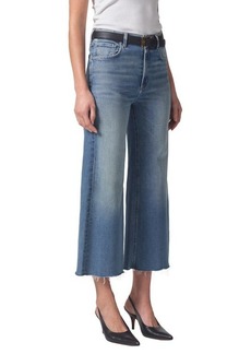 Citizens of Humanity Lyra Raw Hem High Waist Ankle Wide Leg Jeans