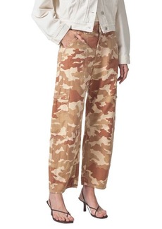 Citizens of Humanity Marcelle Camo Print Low Rise Barrel Cargo Jeans
