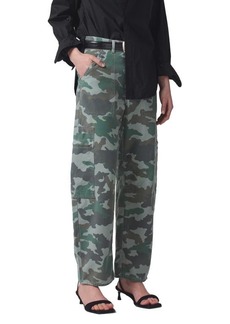 Citizens of Humanity Marcelle Camo Print Low Rise Barrel Cargo Pants