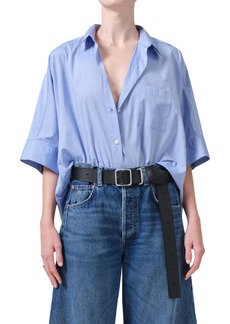 Citizens of Humanity Claire Origami Shirt In Blue End On End