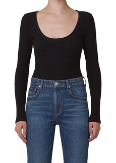 Citizens of Humanity Juni Long Sleeve Scoop Neck Top In Blk