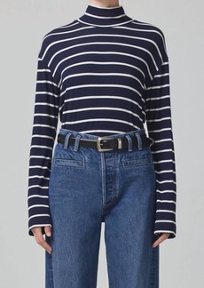 Citizens of Humanity Selma Turtleneck Sweater In Midnight Stripe