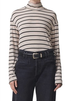 Citizens of Humanity Selma Turtleneck Top In Oatmeal/black
