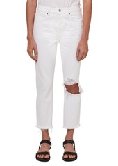 Citizens of Humanity High Waist Ripped Crop Nonstretch Jeans in Fiori at Nordstrom