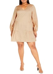 City Chic Alexia Long Sleeve Tiered Dress