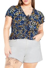 City Chic Allire Floral Smocked Top