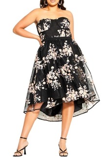 City Chic Ambrosia Fit & Flare Sequin Floral Dress