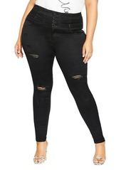 City Chic Asha Ripped Skinny Jeans