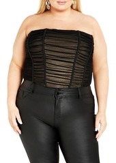 City Chic Fallon Tulle Ruched Corset Top