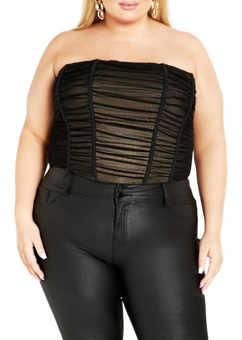 City Chic Fallon Tulle Ruched Corset Top
