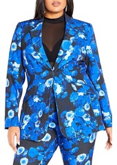 City Chic Kiara Floral Notched Lapel Blazer