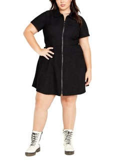 City Chic Layla Zip-Up Fit & Flare Dress