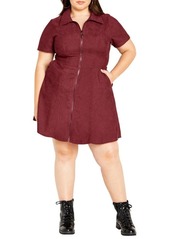 City Chic Layla Zip-Up Fit & Flare Dress