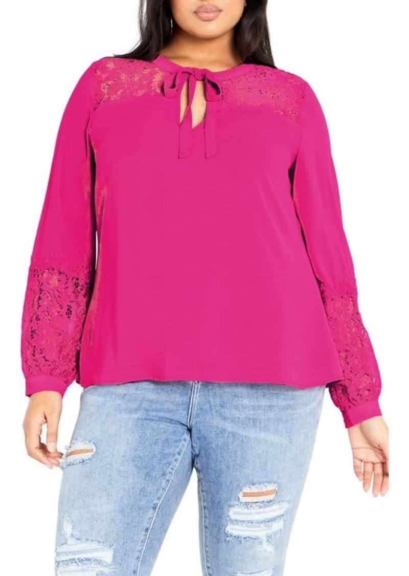 City Chic Mysterious Lace Trim Top