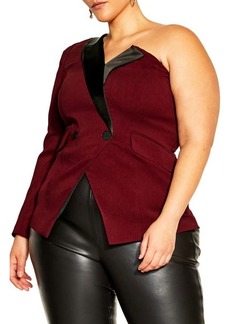 City Chic Nova Double Breasted One-Shoulder Jacket