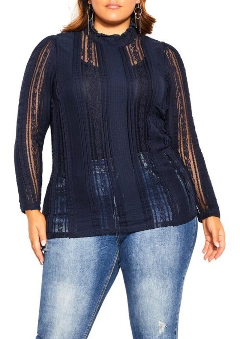 City Chic Panelled Lace Top