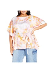 City Chic Plus Size Adelina Print Top - Sunset haze