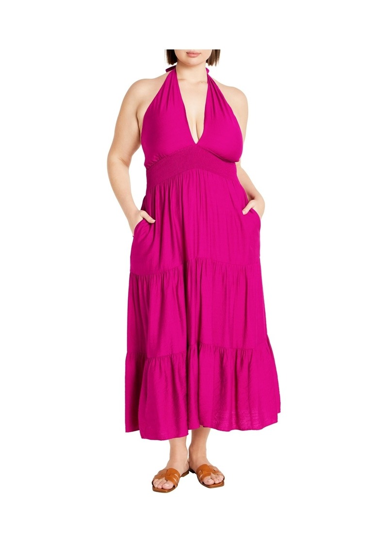 City Chic Plus Size Dallas Maxi Dress - Sangria