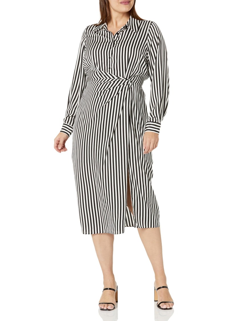 City Chic Women's Apparel Women's City Chic Plus Size Dress Cassandra BLK/White Stripe