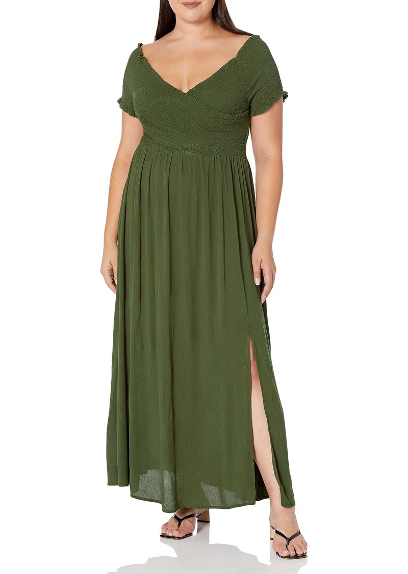 City Chic Women's Apparel Women's Plus Size Dress Island Detail RIFF Green