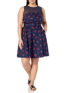 City Chic Plus Size Dress Molly in Navy Strawberry PRT Size 22