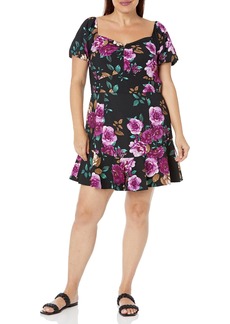 City Chic Plus Size Dress Olivia in BLK French Floral Size 18