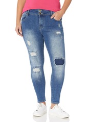 City Chic Plus Size Jean Patched Apple S in  Size 18