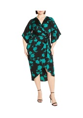 City Chic Plus Size Kimberly Print Maxi Dress - Aquarelle