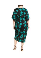 City Chic Plus Size Kimberly Print Maxi Dress - Aquarelle