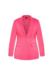 City Chic Plus Size Lottie Blazer - Vibrant pink