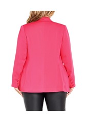 City Chic Plus Size Lottie Blazer - Vibrant pink