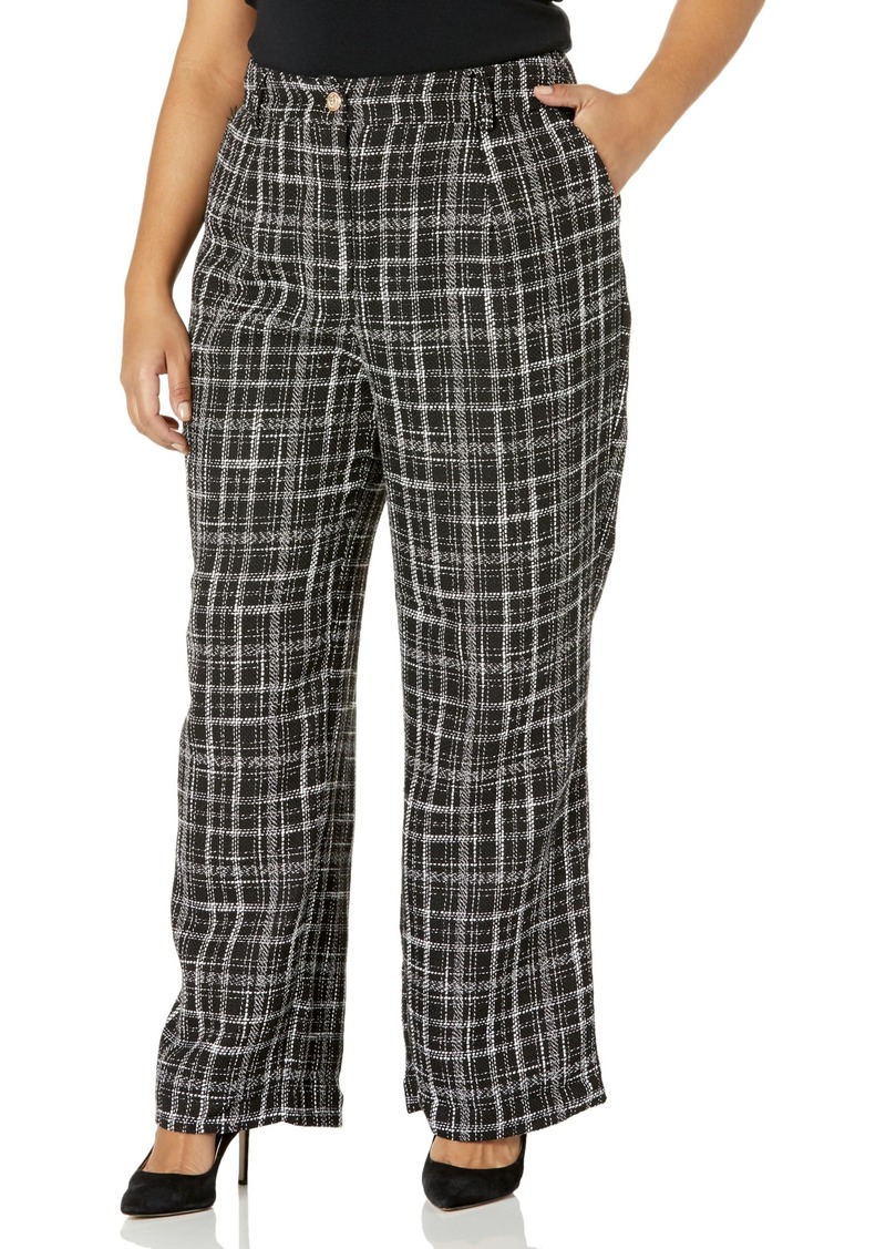 City Chic Women's Apparel Women's City Chic Plus Size Pant Piper BLK Check