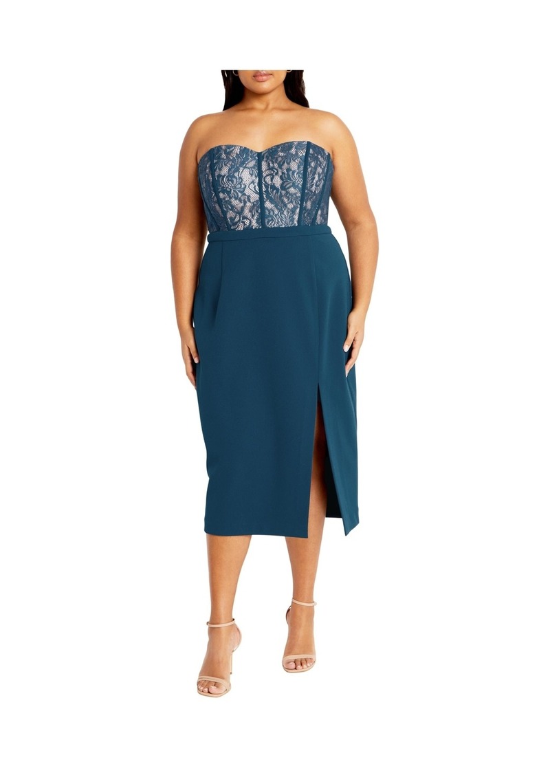 City Chic Women's Perfect Date Dress - Emerald