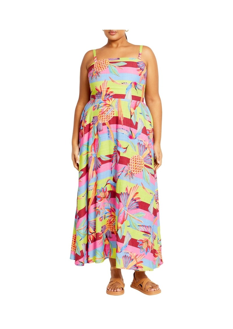 City Chic Plus Size Saraya Maxi Dress - Copacabana