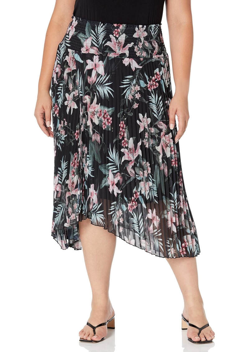 City Chic Women's Apparel Women's Plus Size Skirt Natalie PRT BLK Maya Tigerlily