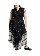 City Chic Plus Size Sky Maxi Dress - Blk wild love