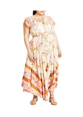 City Chic Plus Size Sky Maxi Dress - Blk wild love