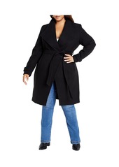 City Chic Plus Size So Chic Coat - Dusty orchid