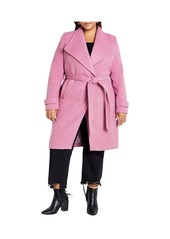 City Chic Plus Size So Chic Coat - Dusty orchid