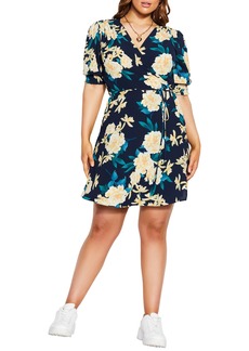 City Chic Puzzle Shibuya Floral Wrap Dress at Nordstrom
