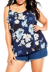 City Chic Shy Orchid Floral Ruffle Camisole