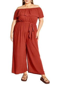 City Chic Sienna Off the Shoulder Jumpsuit