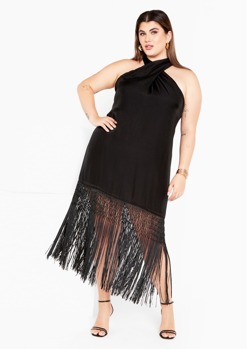 City Chic Women's Apparel Citychic Plus Size Calypso Fringe Dress