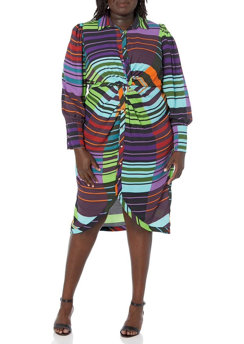 City Chic Women's Apparel Women's Avenue Plus Size Dress Bridget POP Stripe 14