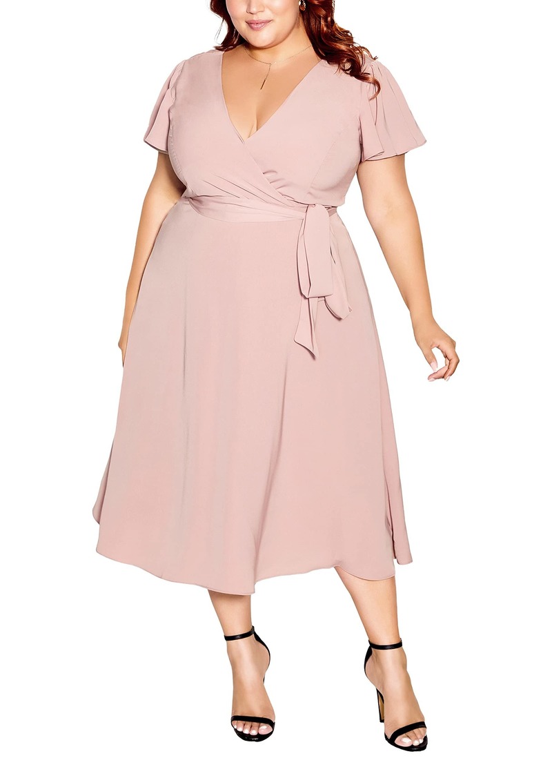 City Chic Women's Apparel Women's City Chic Plus Size Dress Belted Garden  16