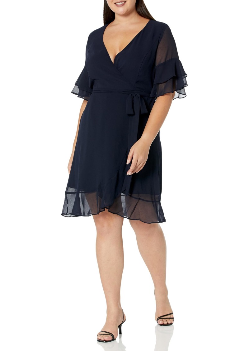 City Chic Women's Apparel Women's City Chic Plus Size Dress Flutter Frill