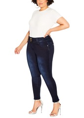 City Chic Plus Size Jean ASHA SK R DEN  18